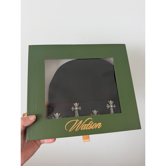 Other - Watson Luxe Cross Charm Shadow Beanie Hat – Black – One Size – NWT